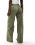 Levi's pleated wide leg twill trouser in mid green