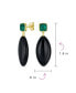 Unique Geometric Linear Malachite Black Natural Onyx Rhombus Shape Square Multi- Party Dangling Earrings For Women in Gold Plated