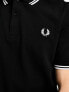 Fred Perry twin tipped logo polo in black