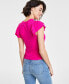 Women's Flutter-Sleeve Ribbed Top, Created for Macy's