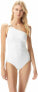 Michael Kors 305886 Iconic Solids One Shoulder One-Piece White 10