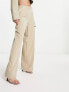 Vero Moda Aware wide leg tailored trouser in stone