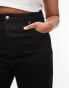 Topshop Curve – Oversize-Mom-Jeans in verwaschenem Schwarz