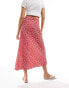 Wednesday's Girl polka dot print bias cut midaxi skirt in red