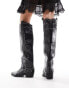 Public Desire Serpentine western boot with embroidery in black