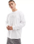 Hollister logo heavyweight boxy fit long sleeve t-shirt in white