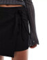 Weekday wrap mini skirt in black