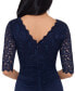 Petite V-Neck Lace-Bodice Gown