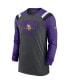 Men's Heathered Charcoal, Purple Minnesota Vikings Tri-Blend Raglan Athletic Long Sleeve Fashion T-shirt