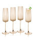 Modern Flute Glasses, Set of 4