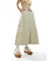 Vans codey long flared utlity skirt in light tan