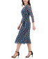 Women's Printed Faux-Wrap Midi Dress