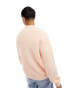 ASOS DESIGN knitted fisherman rib cardigan in light pink