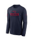 Men's Navy New England Patriots Sideline Performance Long Sleeve T-Shirt