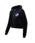 Women's Black Chicago Cubs Classic Velour Full-Zip Hoodie Track Jacket