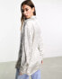 ASOS DESIGN textured metallic oversized shirt in silver