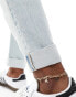 ASOS DESIGN relaxed mom jean in light blue with rip