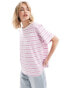 Wrangler striped girlfriend tee in lilac