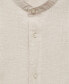 Men's Linen Mao Collar Shirt