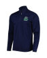 Men's Navy Notre Dame Fighting Irish Textured Quarter-Zip Jacket