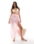 Threadbare beach maxi skirt in baby pink