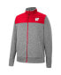 Men's Charcoal, Red Wisconsin Badgers Putter Herringbone Full-Zip Jacket