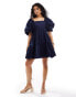 Nobody's Child Ruby balloon sleeve mini dress in navy