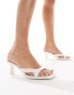 Bershka kitten heeled mules in white