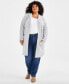 Plus Size Chunky Open-Front Cable-Knit Cardigan, Created for Style & Co