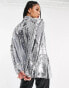 Extro & Vert Tall oversized blazer in silver sequin co-ord