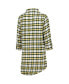 Women's Green Green Bay Packers Sienna Plaid Full-Button Long Sleeve Nightshirt