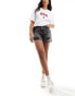 Tommy Jeans ultra high denim mom shorts in black wash