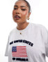 ASOS DESIGN Curve oversized t-shirt with USA flag graphic in grey marl