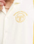 Sergio Tacchini Tano revere shirt in cream and green stripe