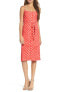 Ali & Jay 156498 Women's Polka Dot Midi Dress Scoop Neck Coral Sz. Small