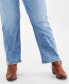 Plus Size Mid Rise Straight-Leg Pull-On Jeans, Created for Macy's