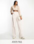 ASOS DESIGN Tall wide leg trouser with patch pockets in ecru