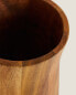 Acacia utensil holder