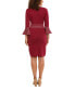 Women's Contrast-Stitch Bell-Sleeve Sweater Dress