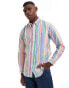 Polo Ralph Lauren icon logo multi stripe oxford shirt in orange/green