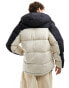 Columbia Snowqualmie hooded puffer jacket in STONE