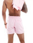 Another Influence swim shorts co-ord with hibiscus embroidery in pink