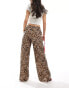 Stradivarius pull on trouser in leopard