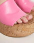 Madden Girl Zaharra cork platform sandal in hot pink