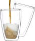 HI HI Zestaw szklanek do latte macchiato, 2 szt., 400 ml, przezroczysty