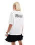 Noisy May oversize t-shirt with whatever print in white