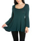 Women Swing High Low Bell Sleeve Tunic Top