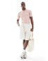 ASOS DESIGN muscle lightweight knitted rib polo t-shirt in pink