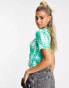 Fire & Glory alisa tie dye cropped t-shirt in green