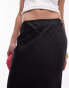 Topshop satin bias midi skirt in black